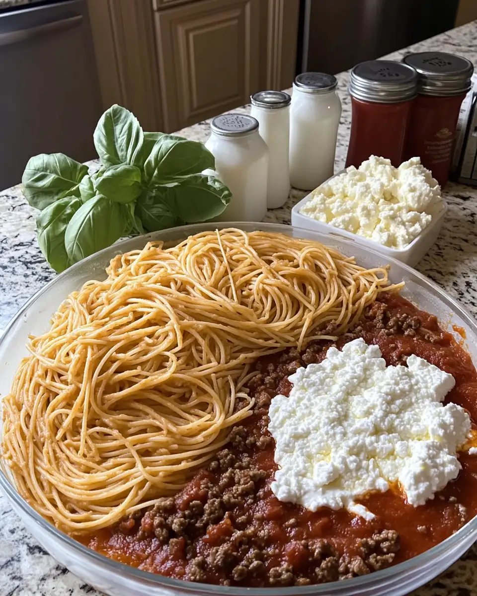 Ingredients for Irresistible Baked Cream Cheese Spaghetti: Your New Comfort Food Favorite