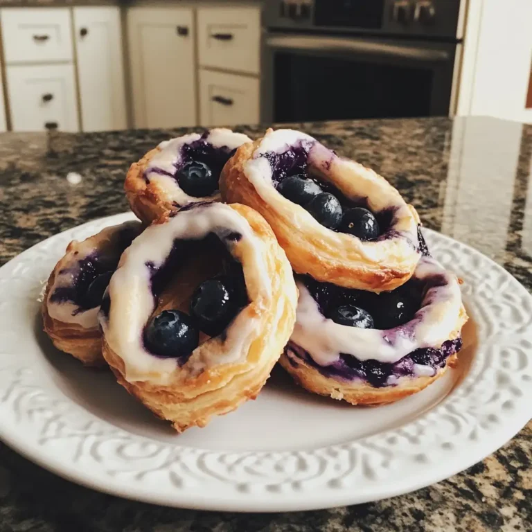 Heavenly Blueberry Pastry Rings with Luscious Vanilla Cream Filling - Featured Image