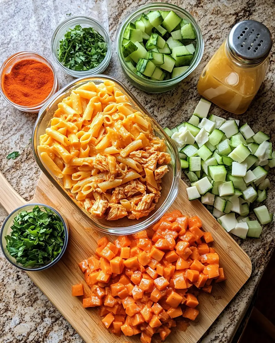 Buffalo Chicken Pasta Bake: Spice Up Your Dinner Routine 5 Ingredients for Buffalo Chicken Pasta Bake: Spice Up Your Dinner Routine