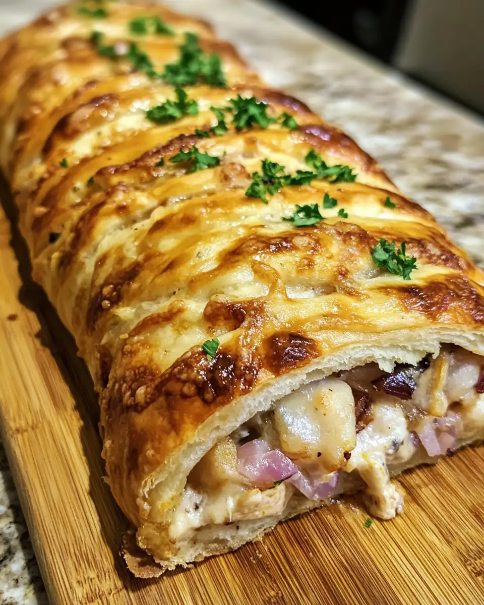 Final dish - Unveil the Ultimate Fusion: Chicken Cordon Bleu Stromboli Delight