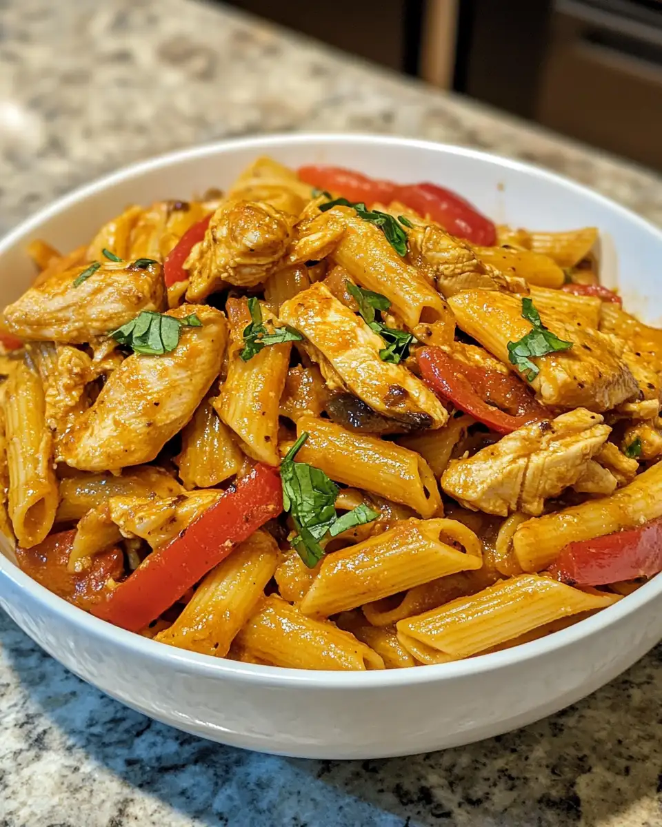 Final dish - Sizzling Chicken Fajita Pasta: A Flavorful Fiesta in a Bowl
