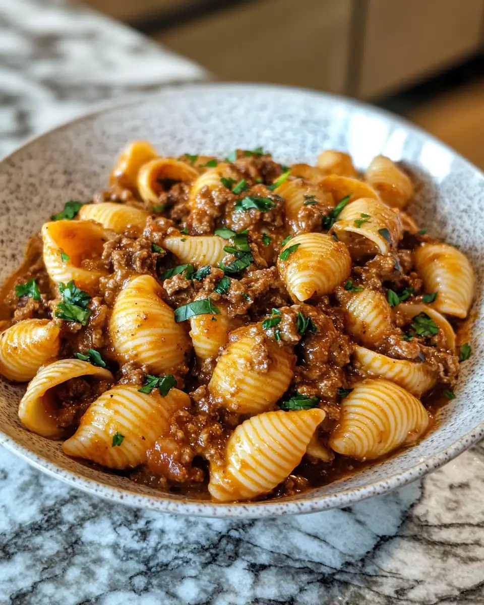 Irresistibly Comforting Creamy Beef and Shells Recipe 6 Final dish - Irresistibly Comforting Creamy Beef and Shells Recipe