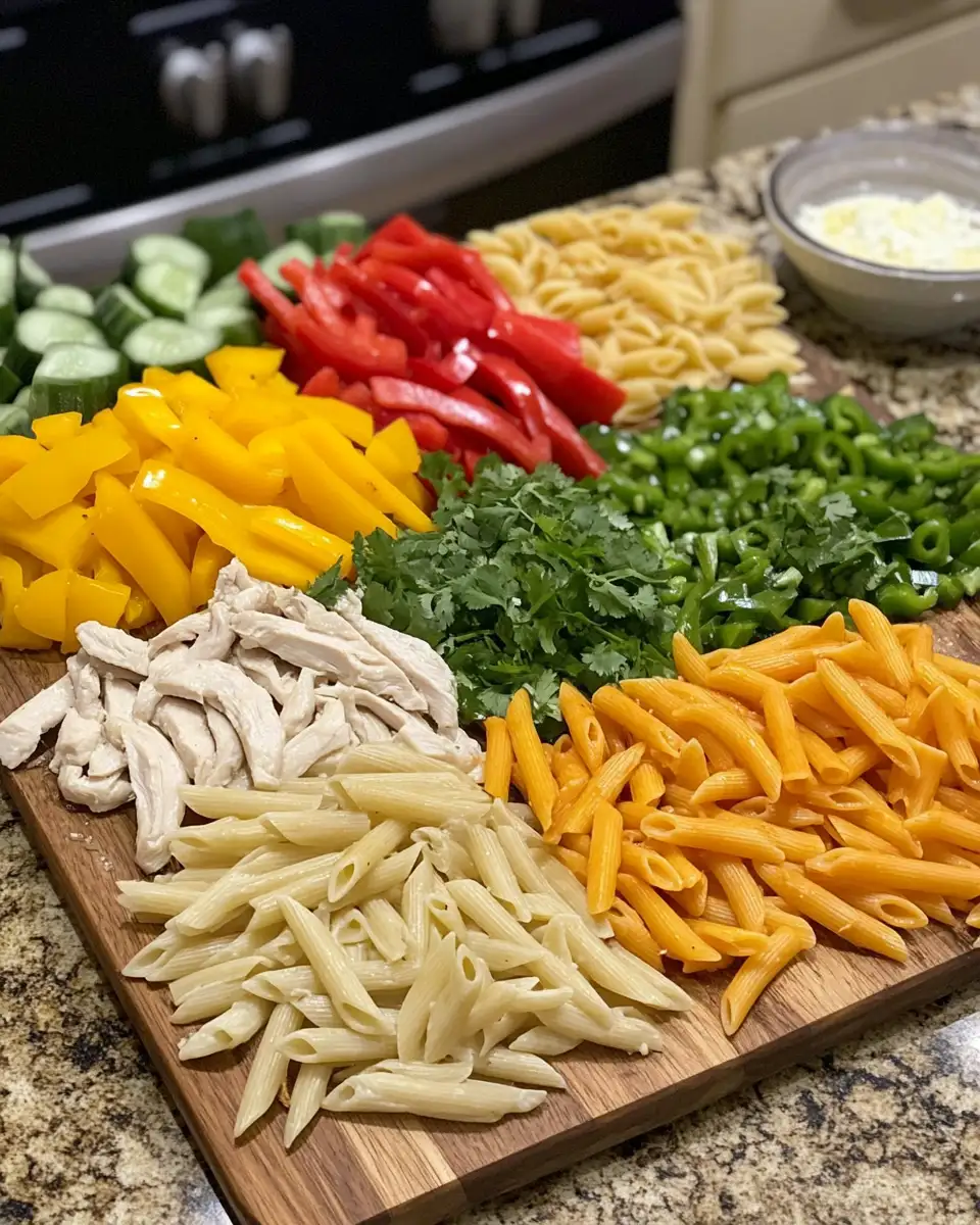 Savor the Fusion: Creamy Chicken Fajita Pasta Delight 4 Ingredients for Savor the Fusion: Creamy Chicken Fajita Pasta Delight