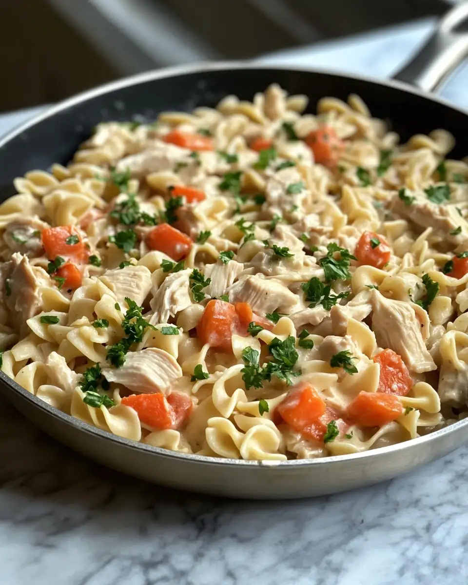 Creamy Chicken Noodle Skillet: One-Pan Comfort Food Magic 6 Final dish - Creamy Chicken Noodle Skillet: One-Pan Comfort Food Magic