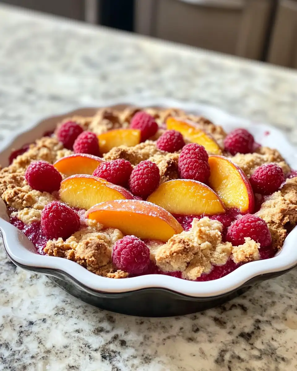 Final dish - Effortless Delight: Whip Up an Easy Peach and Raspberry Cobbler