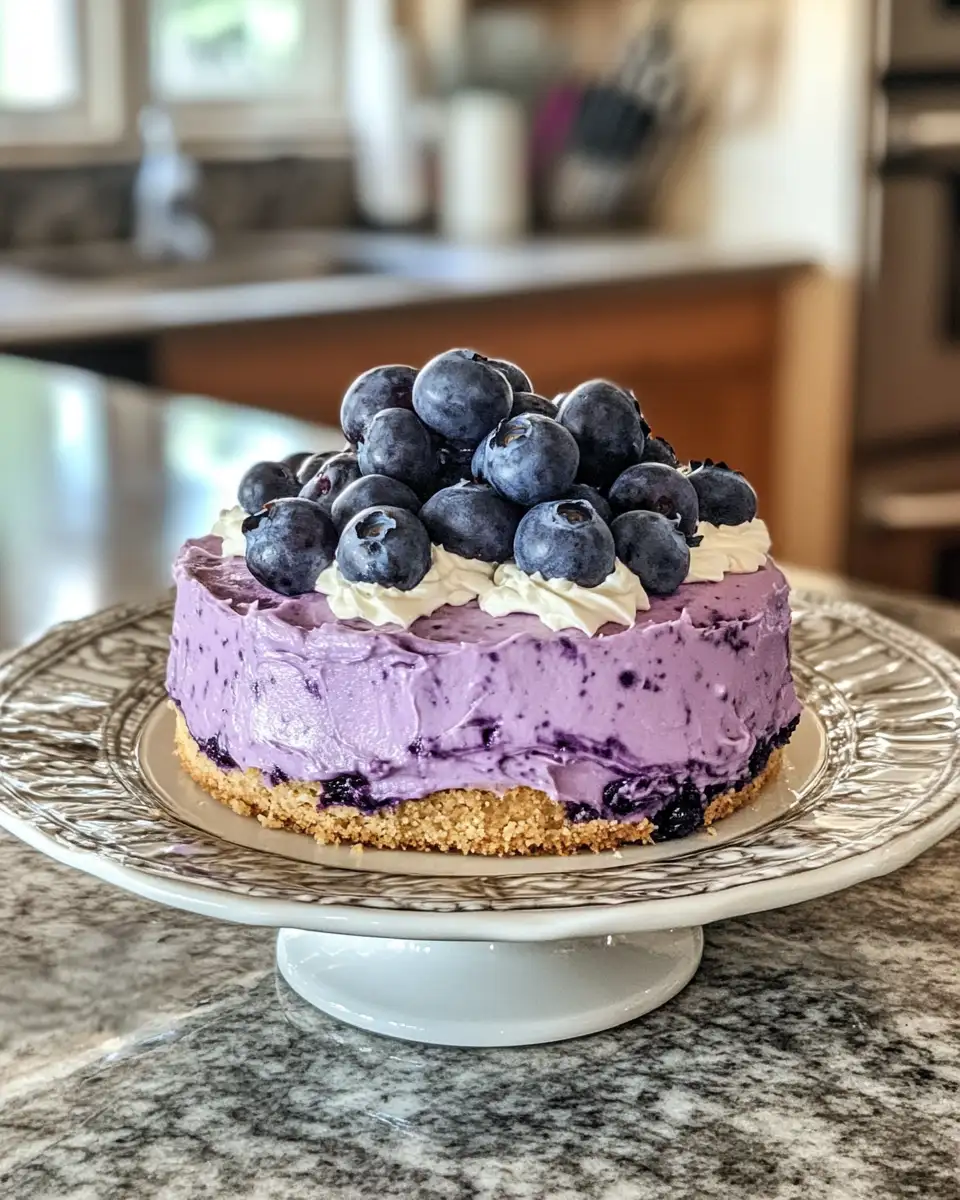Final dish - Heavenly No-Bake Lemon Blueberry Cream Cake Delight
