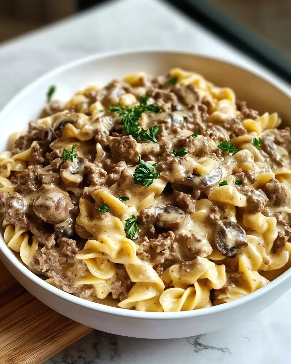 Final dish - Savor the Simplicity: One Pot Ground Beef Stroganoff Magic