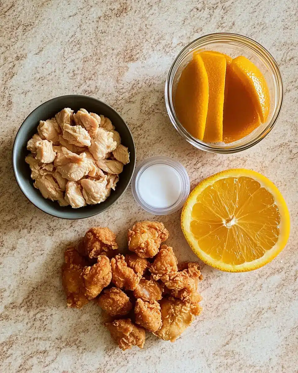 Crispy Orange Chicken Magic: Airfryer Edition 4 Ingredients for Crispy Orange Chicken Magic: Airfryer Edition