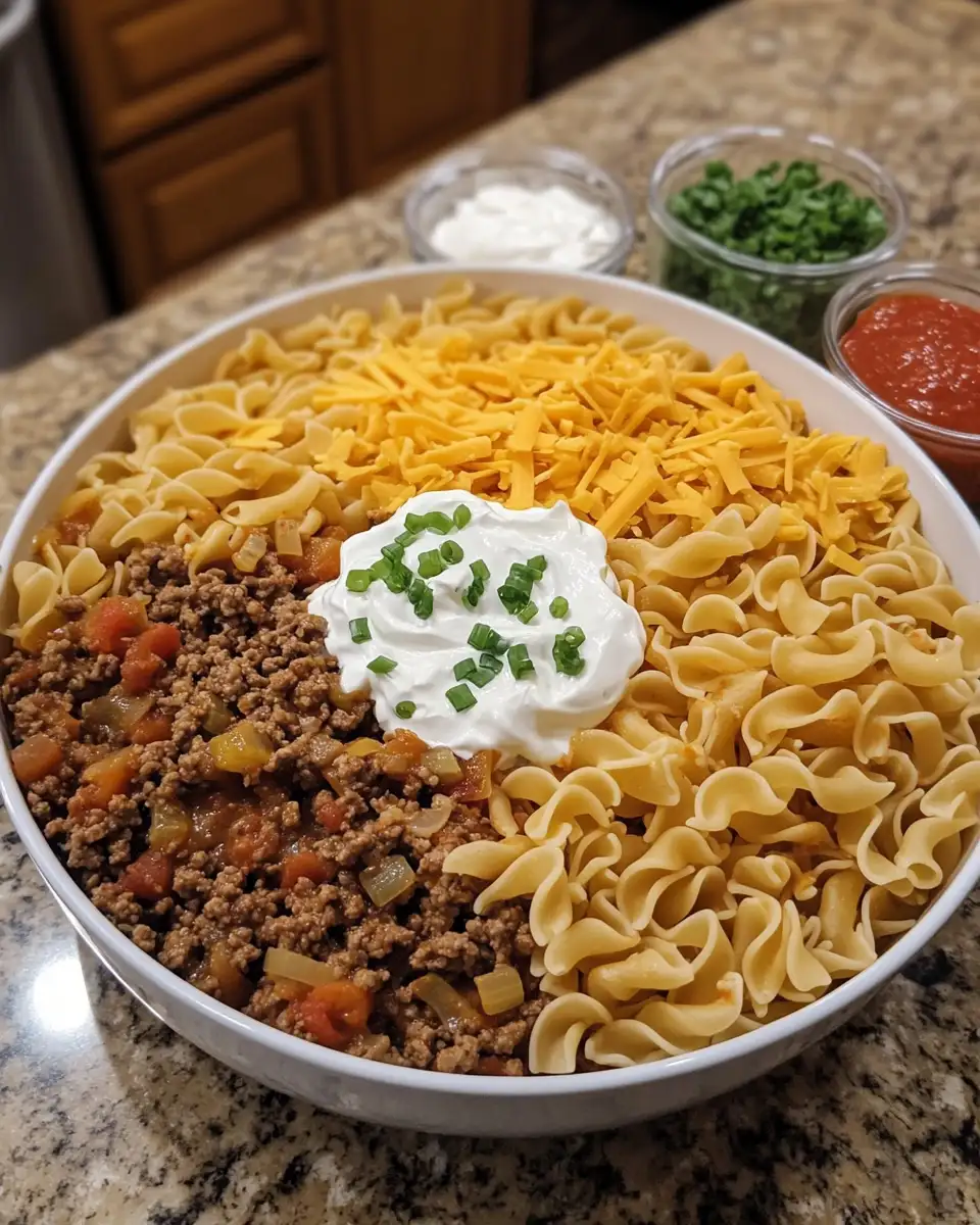 Savor the Comfort: Irresistible Sour Cream Noodle Bake Delight 4 Ingredients for Savor the Comfort: Irresistible Sour Cream Noodle Bake Delight