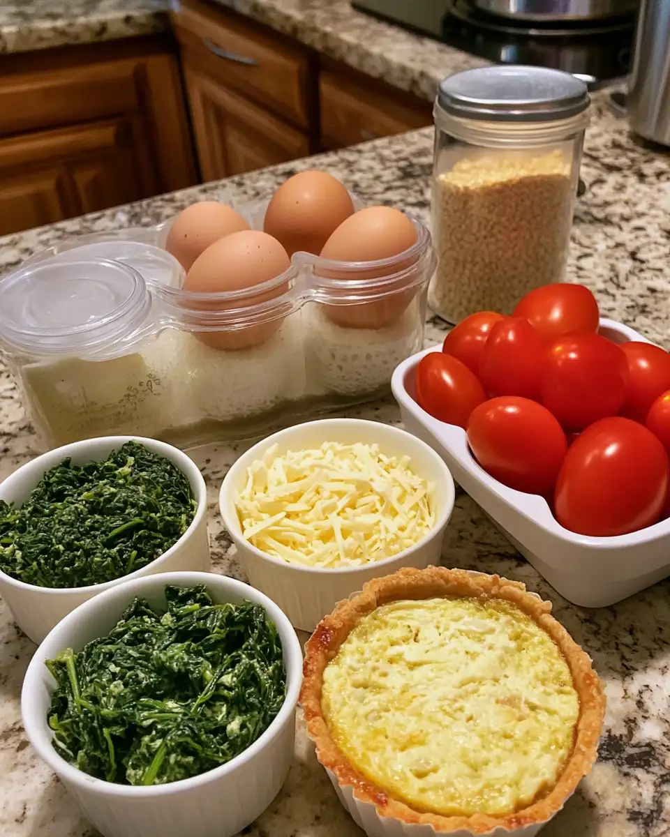 Ingredients for Whip Up a Batch of Irresistible Spinach Quiche Muffins Today