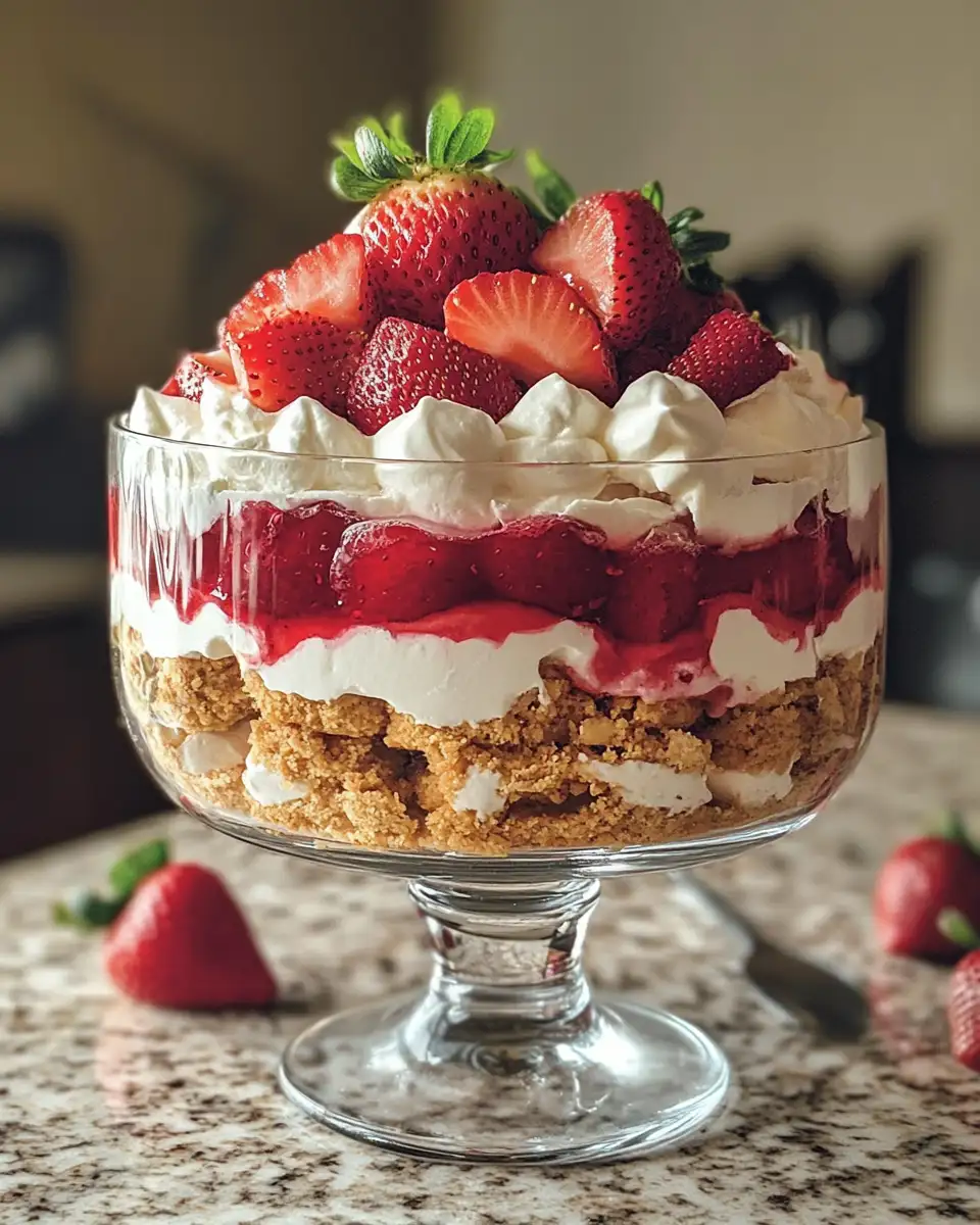 Final dish - Layered Bliss: Dive into a Strawberry Cheesecake Trifle Delight