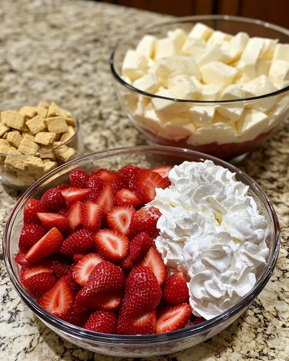 Ingredients for Layered Bliss: Dive into a Strawberry Cheesecake Trifle Delight