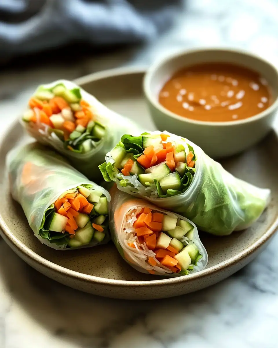 Crunchy Vegetable Spring Rolls with Irresistible Peanut Sauce 7 Final dish - Crunchy Vegetable Spring Rolls with Irresistible Peanut Sauce