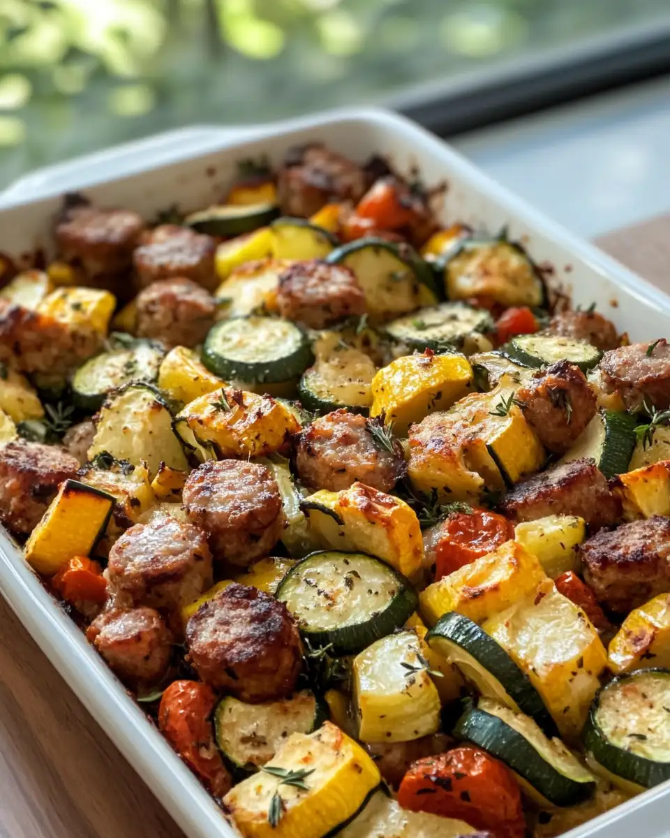 Savor Summer's Bounty with a Zucchini Summer Squash Sausage Casserole Delight 7 Final dish - Savor Summer's Bounty with a Zucchini Summer Squash Sausage Casserole Delight