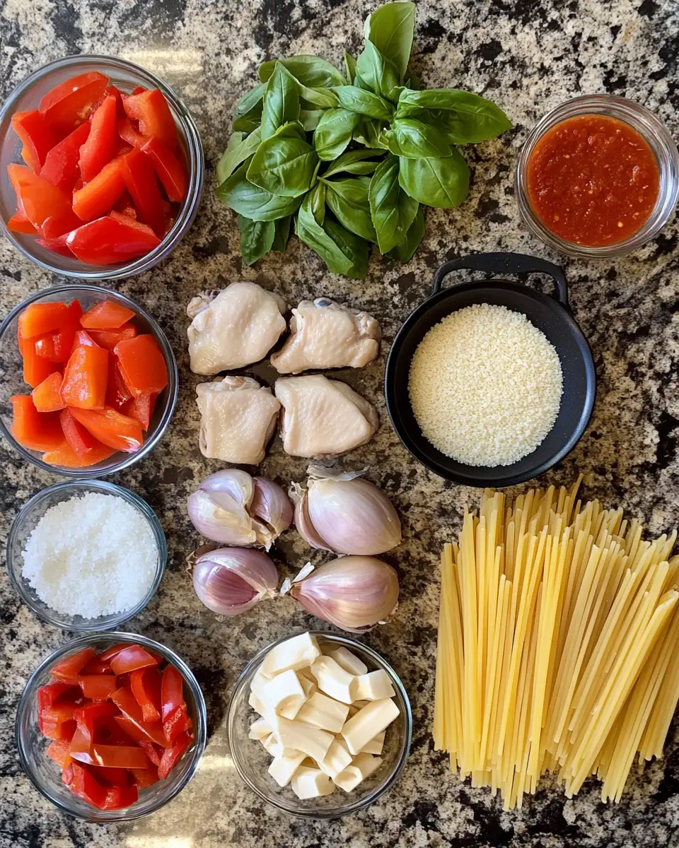 One-Pot Wonder: Savory Chicken Thighs & Pasta Delight 5 Ingredients for One-Pot Wonder: Savory Chicken Thighs & Pasta Delight