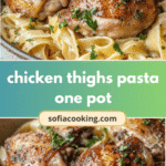 One-Pot Wonder: Savory Chicken Thighs & Pasta Delight