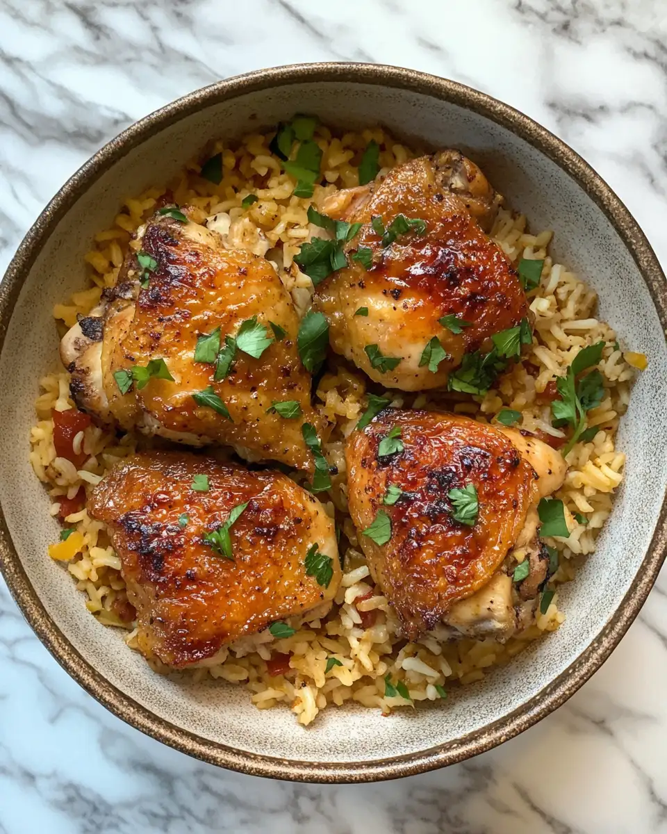 Final dish - Effortless One-Pot Chicken Thighs and Rice: A Delicious Dinner Solution