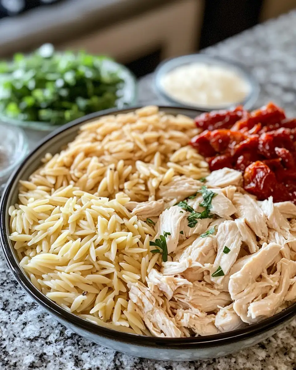 Ingredients for Irresistibly Delicious Marry Me Chicken Orzo in One Pot