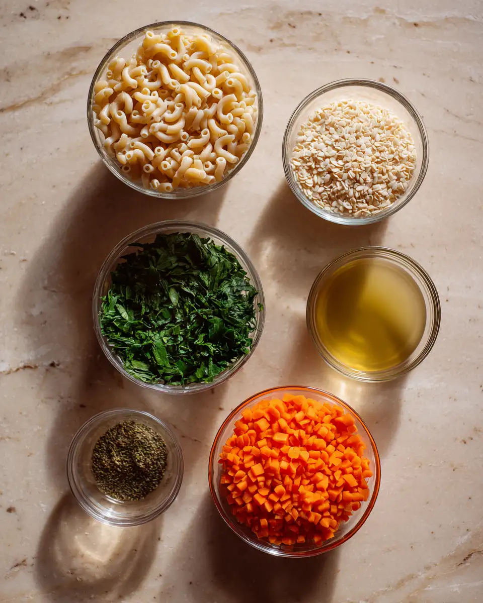 Ingredients for Tiny Tummies Delight: Easy Baby Pasta Recipe for 7-Month-Olds