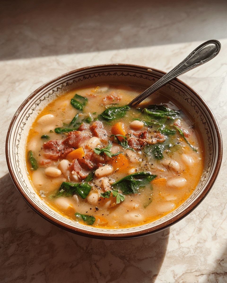 Hearty Comfort in a Bowl: Bacon and White Bean Soup Delight 7 Final dish - Hearty Comfort in a Bowl: Bacon and White Bean Soup Delight