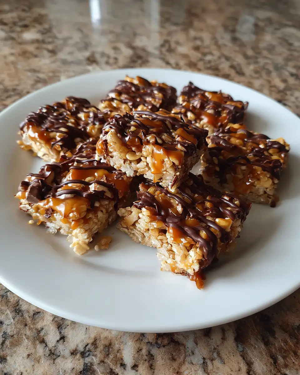 Final dish - Indulge in Gooey Bliss with Caramel Turtle Rice Krispie Treats