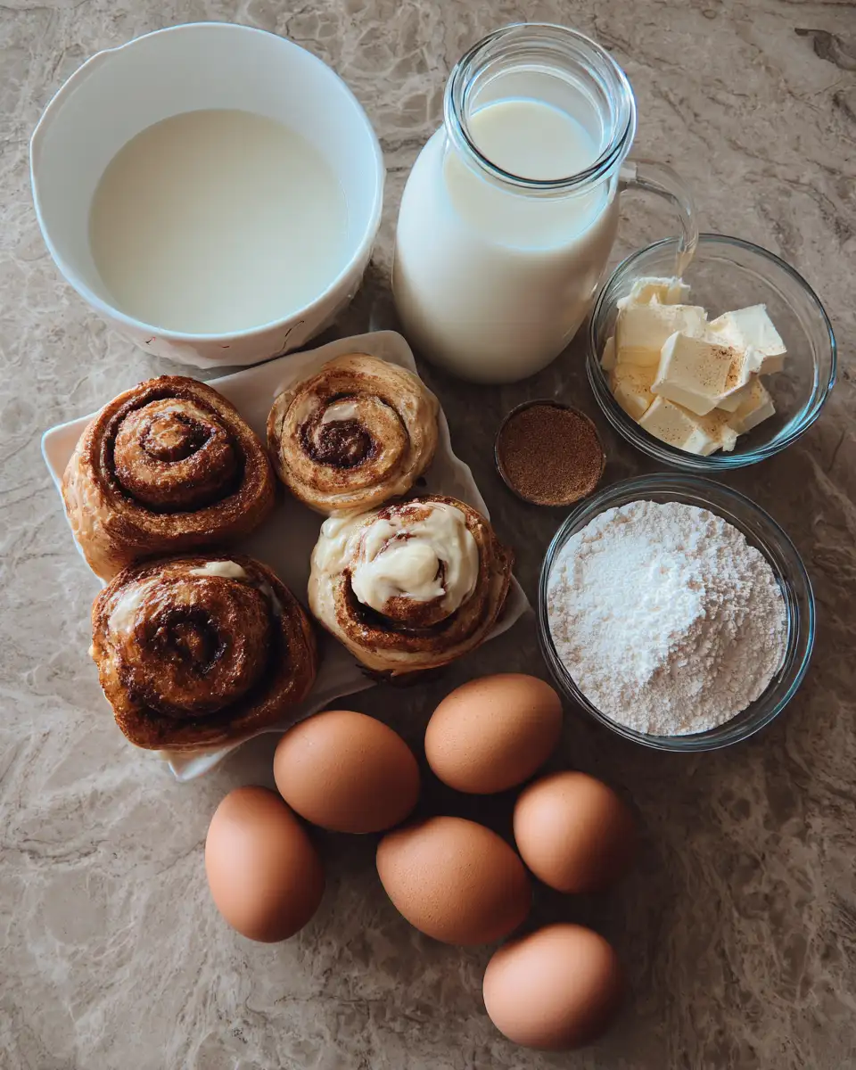 Ingredients for Irresistible Cinnamon Roll French Toast Bites That Will Sweeten Your Morning