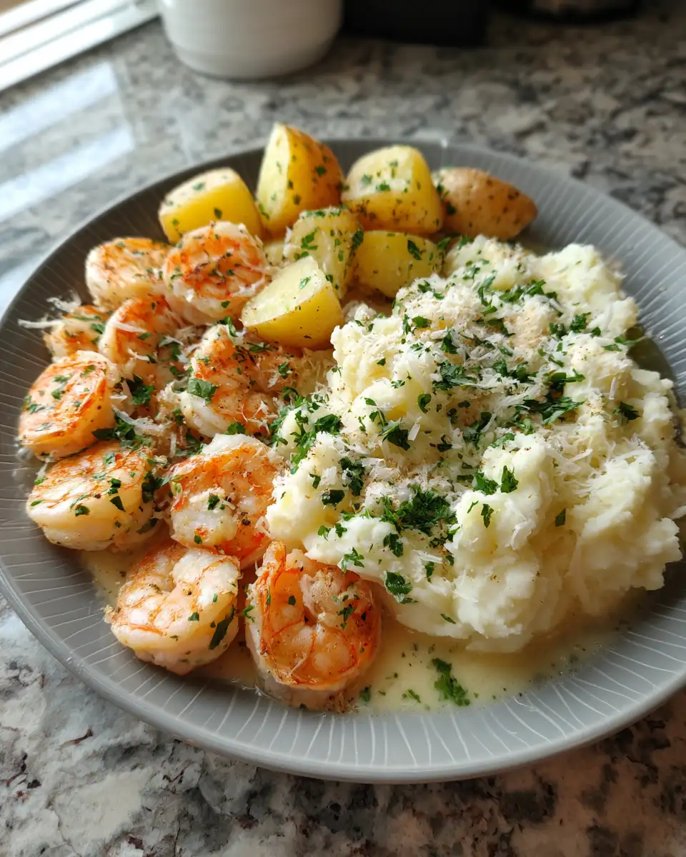 Ingredients for Savor the Ultimate Comfort: Creamy Garlic Shrimp Over Mashed Potatoes