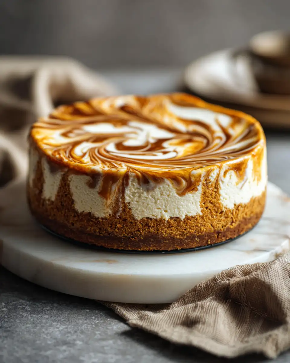 Indulge in Autumn Bliss with This Creamy Pumpkin Swirl Cheesecake Recipe - Featured Image