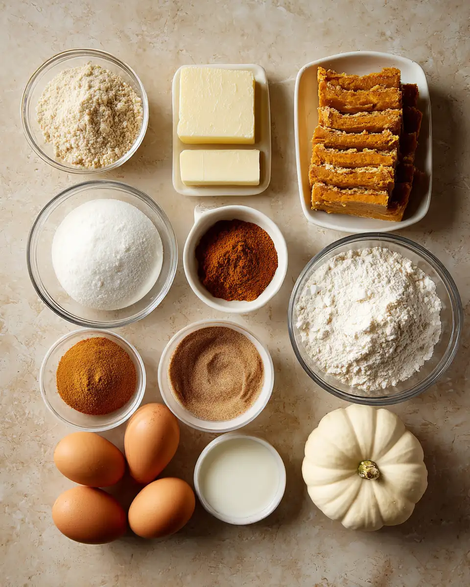 Ingredients for Indulge in Autumn Bliss with This Creamy Pumpkin Swirl Cheesecake Recipe