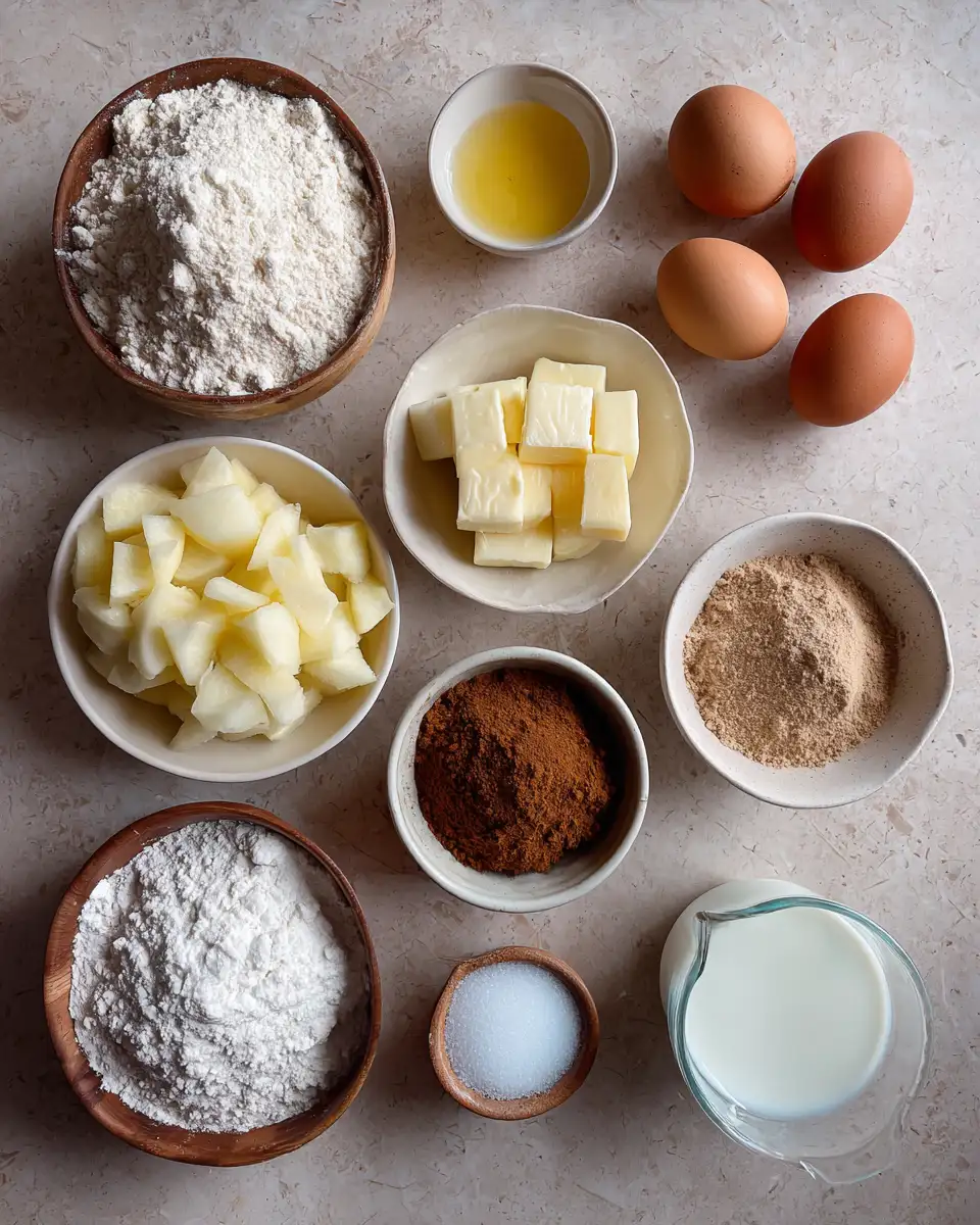 Ingredients for Irresistibly Simple Amish Apple Fritter Bread Delight