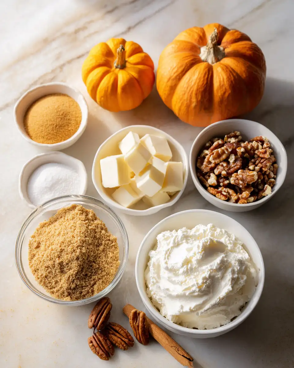 Ingredients for Effortless Delight: Indulge in This Easy No Bake Pumpkin Pie Cheesecake Recipe