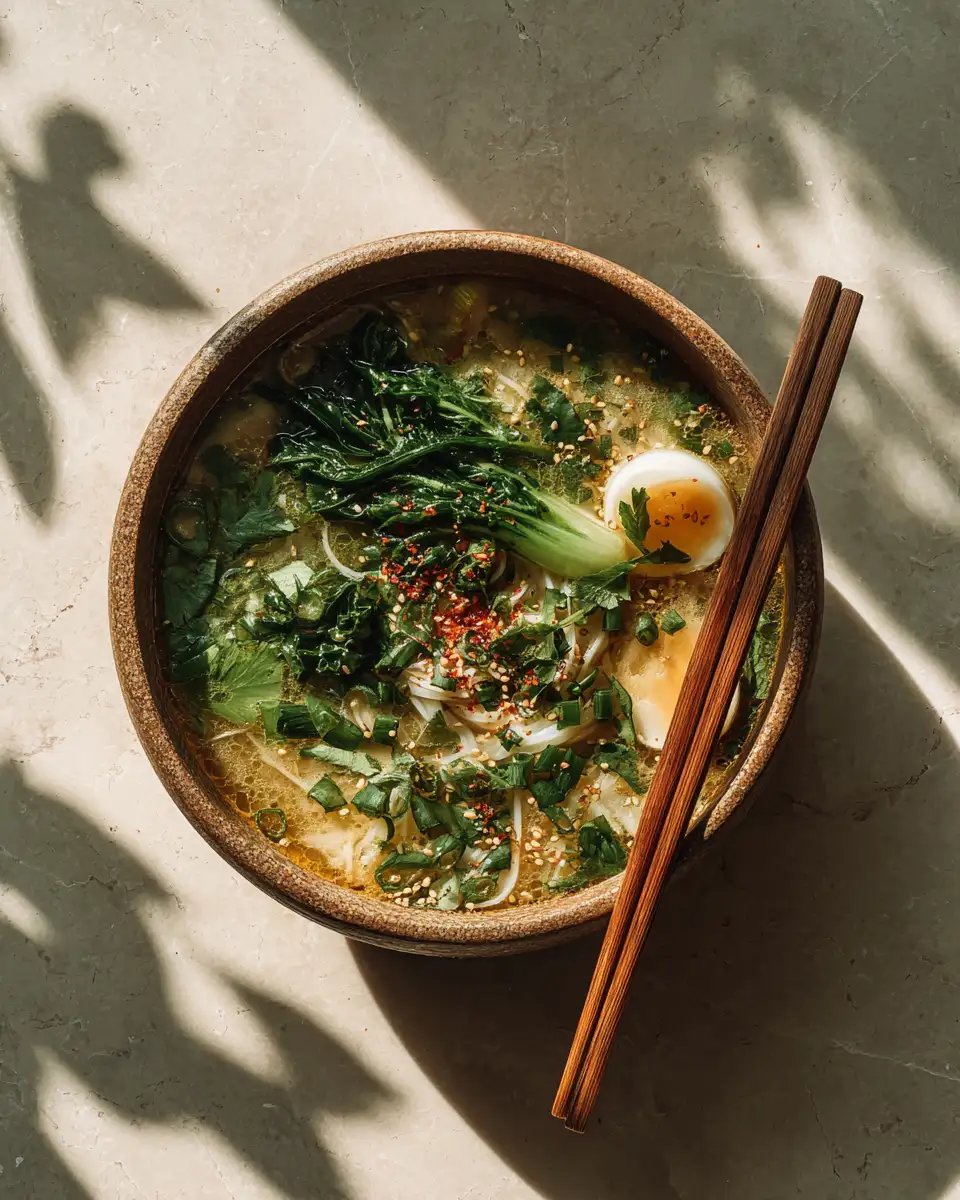 Healing Ginger Garlic Broth with Rice Noodles A Soothing Bowl of Wellness - Featured Image