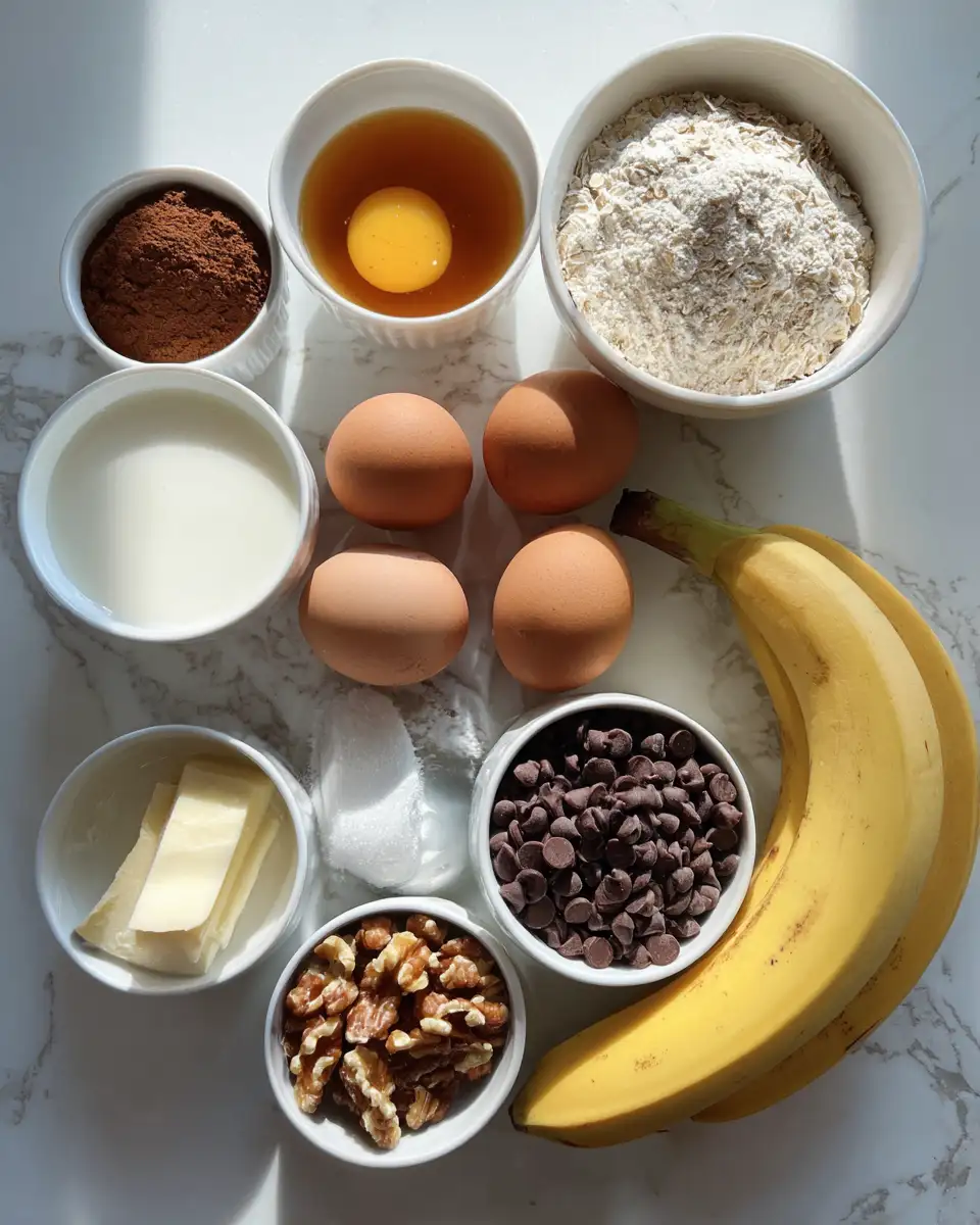 Ingredients for Boost Your Day with High Protein Chocolate Banana Bread Bliss