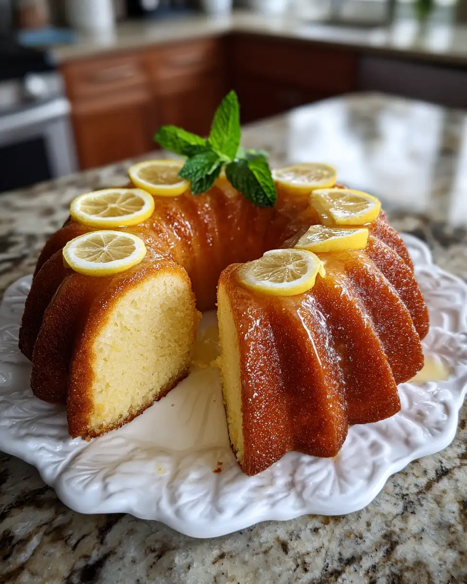 Final dish - Irresistibly Luscious Homemade Moist Lemon Cake for Dessert