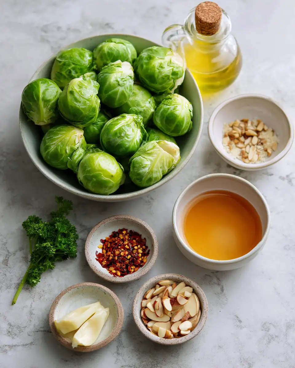 Ingredients for Sweet Heat Delight Hot Honey Brussels Sprouts Recipe