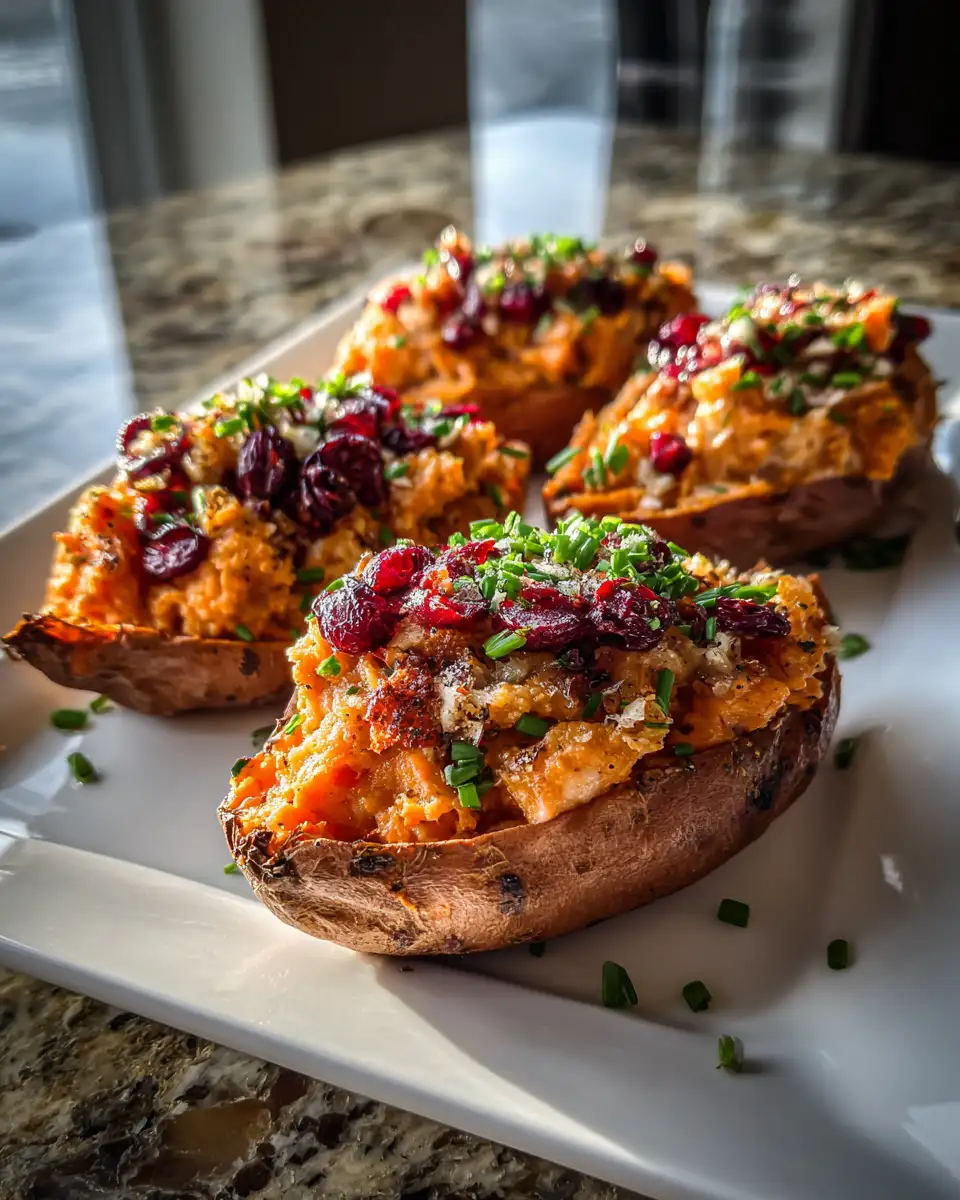 Final dish - Irresistible Cranberry Apple Twice-Baked Sweet Potatoes: A Flavorful Twist on Comfort Food