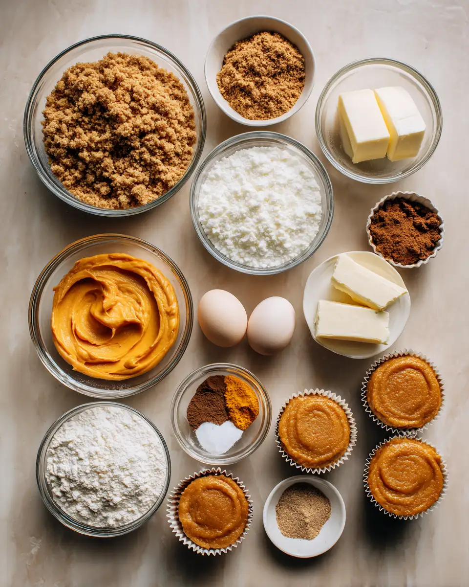 Ingredients for Indulge in Autumn Delight with Mini Pumpkin Swirled Cheesecakes