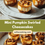Indulge in Autumn Delight with Mini Pumpkin Swirled Cheesecakes