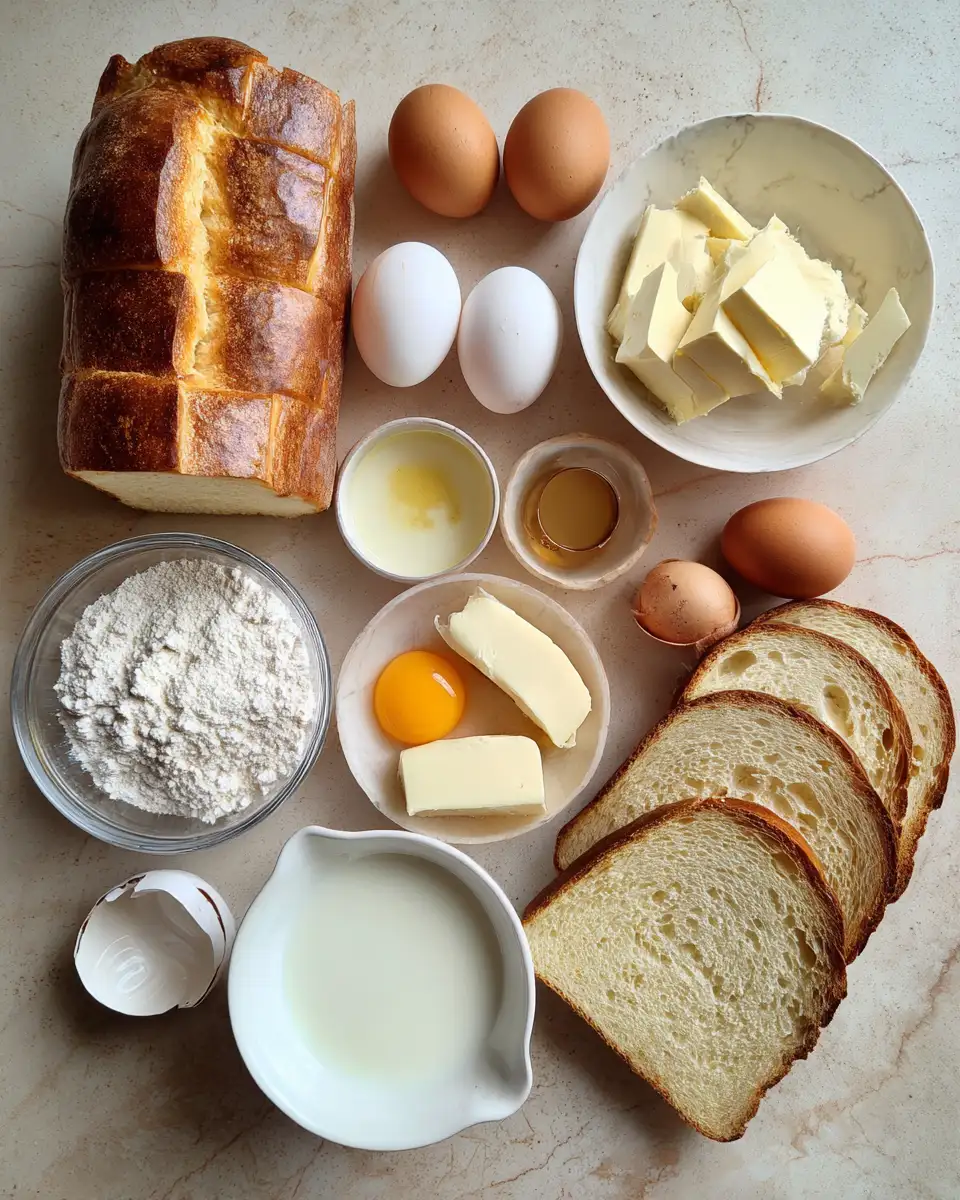 Ingredients for Wake Up to Decadence: Overnight Crème Brûlée French Toast Delight