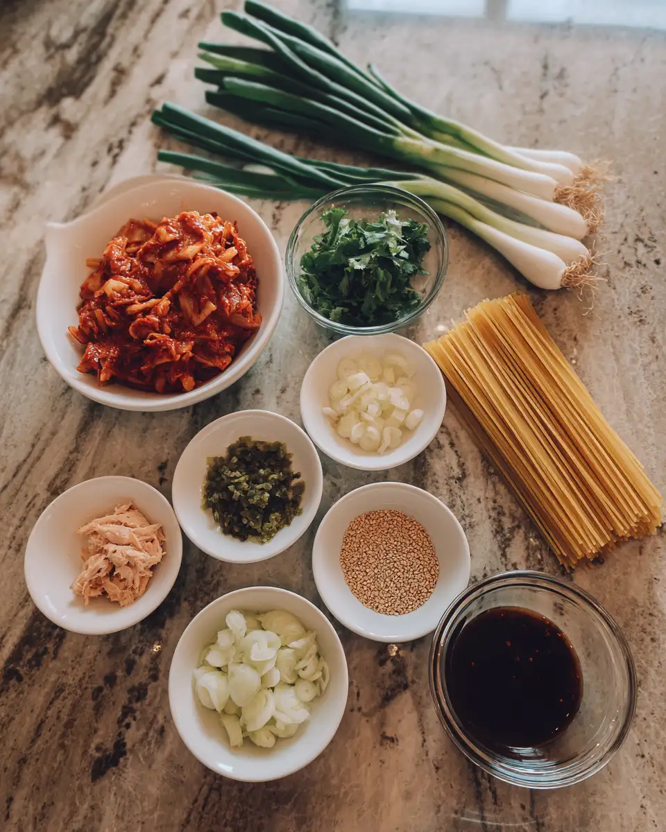 Ingredients for Korean Fusion: Spicy Twist on Classic Pasta Recipe
