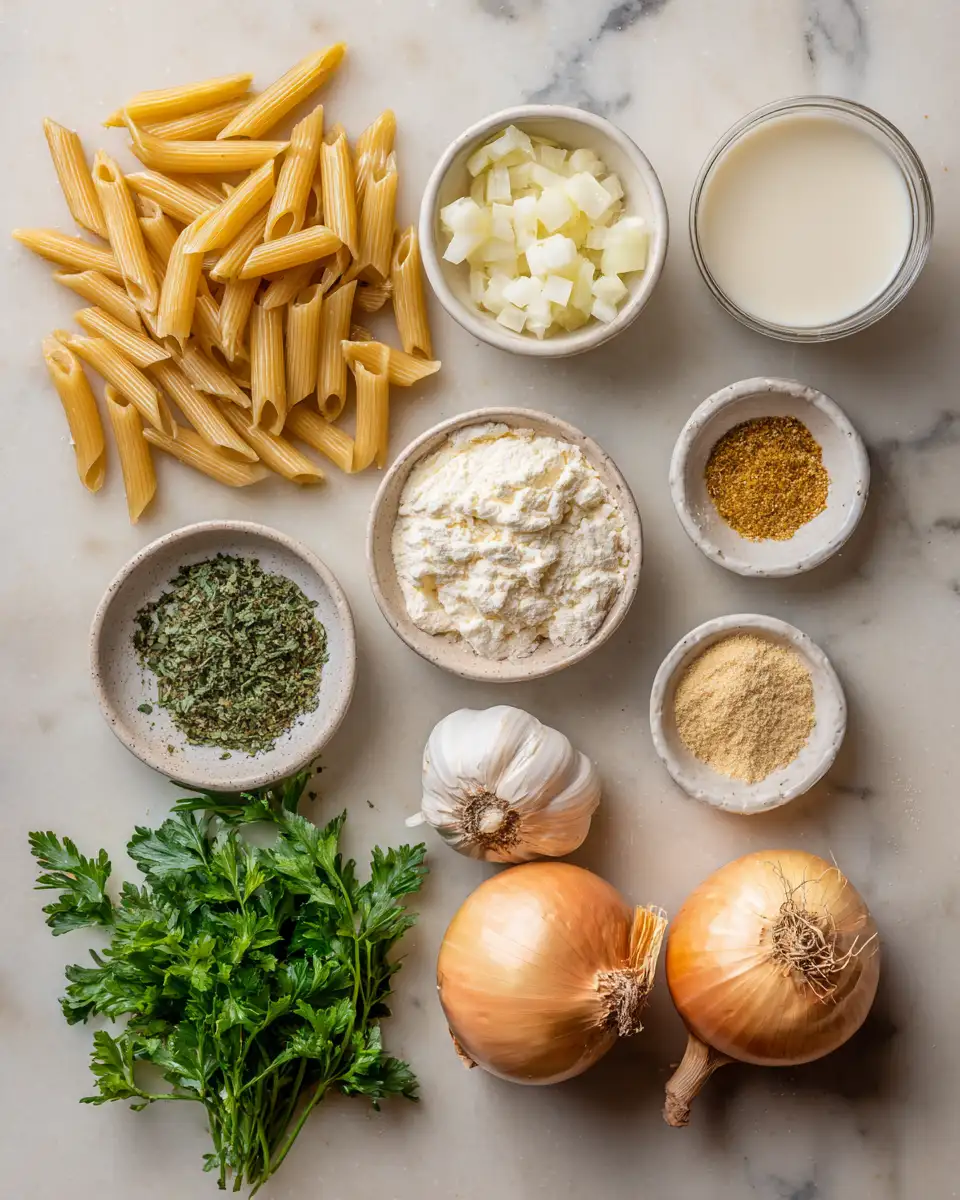 Ingredients for Creamy Pasta Delight: The Ultimate Lactose-Free Recipe