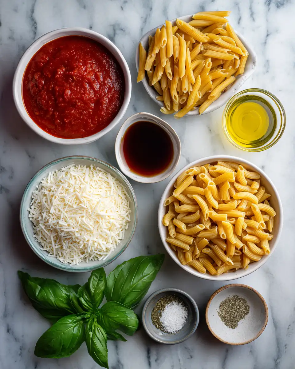 Ingredients for Quick and Easy Microwave Pasta Recipe for Busy Nights