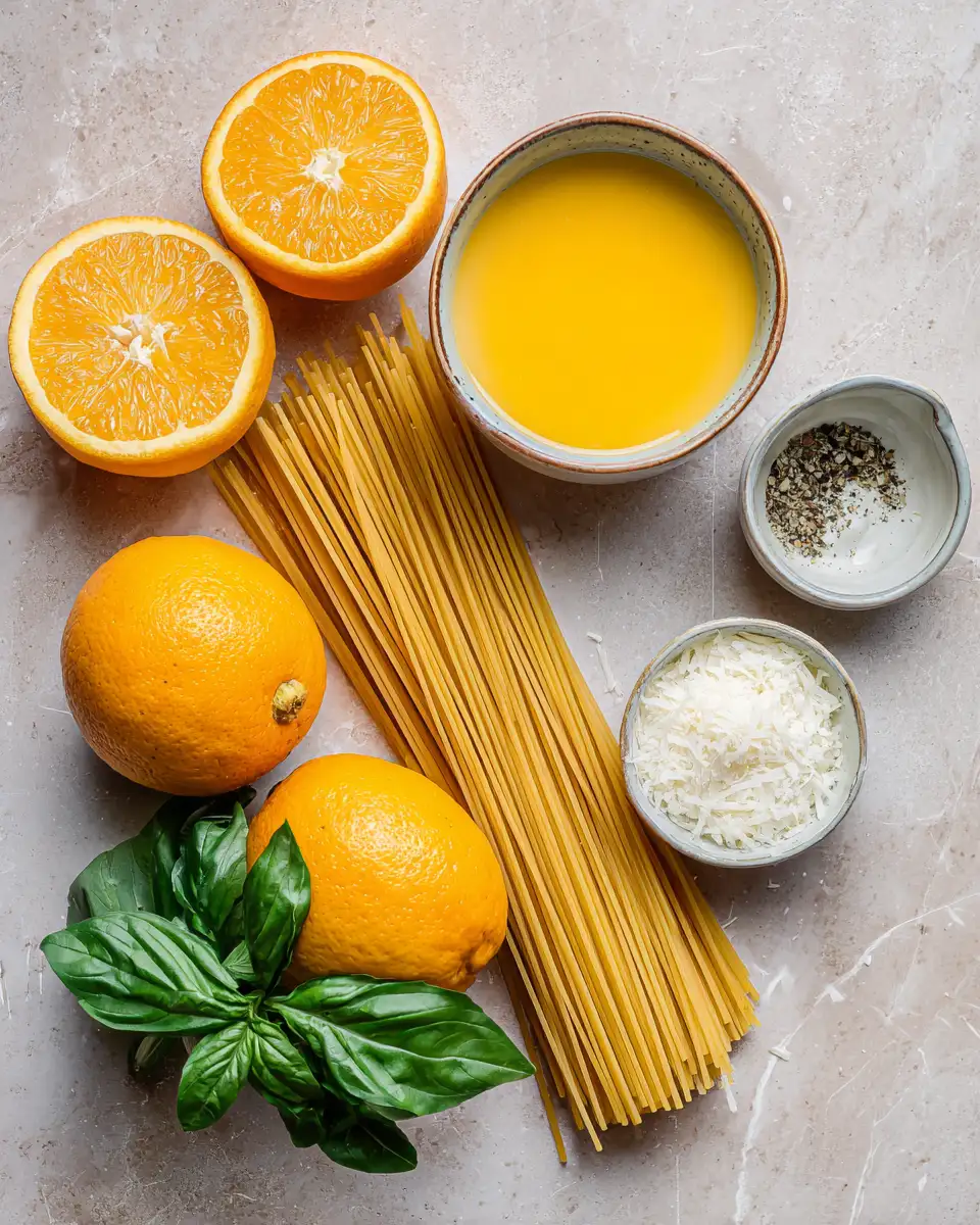 Ingredients for Zesty Delight Discover the Ultimate Pasta Recipe with Orange Sauce