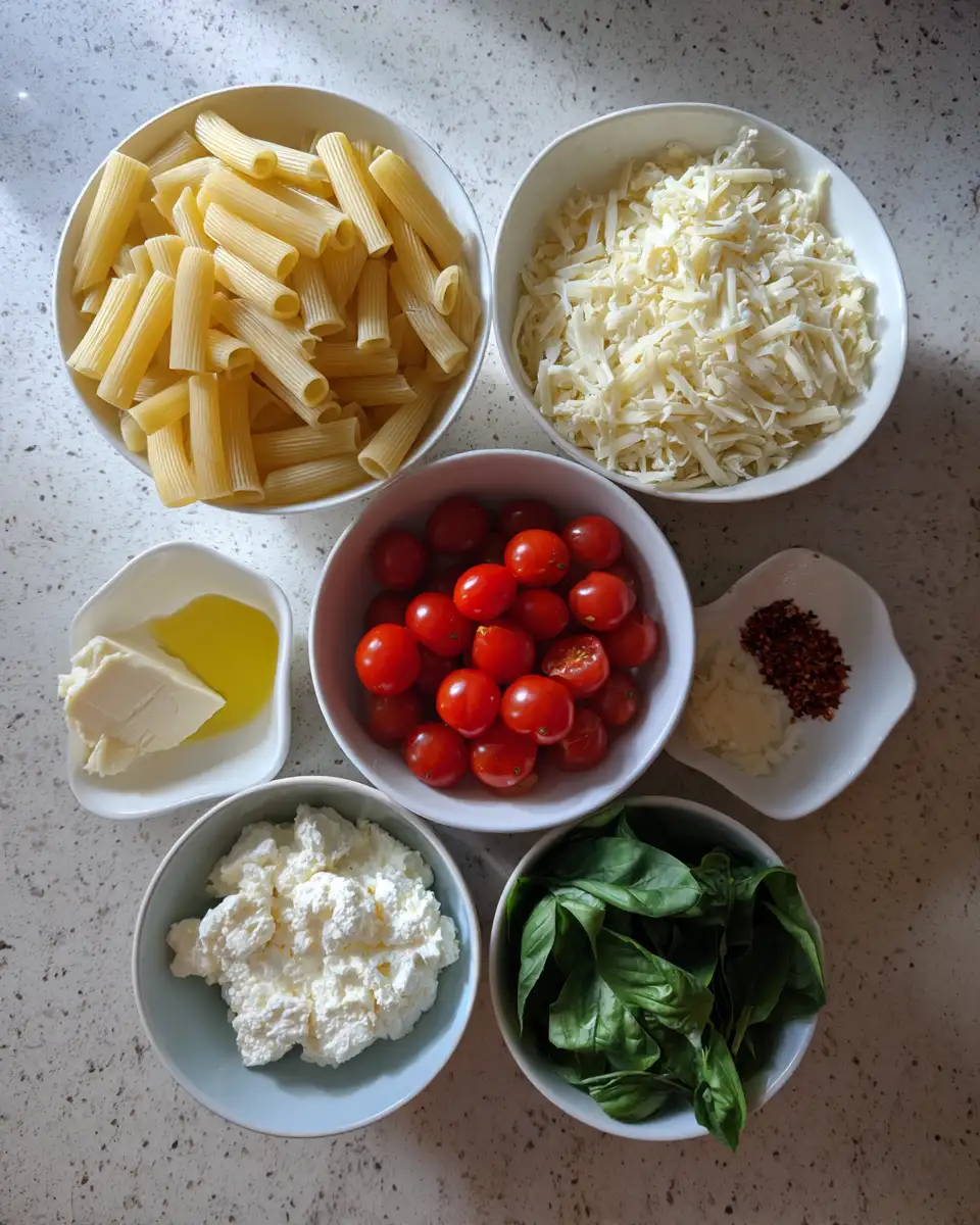 Ingredients for Creamy Ricotta Delights: A Pasta Recipe to Savor