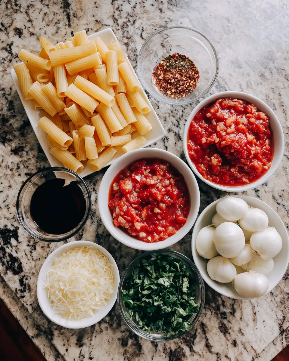 Ingredients for Rigatoni Revelations: A Must-Try Pasta Recipe for Every Food Lover