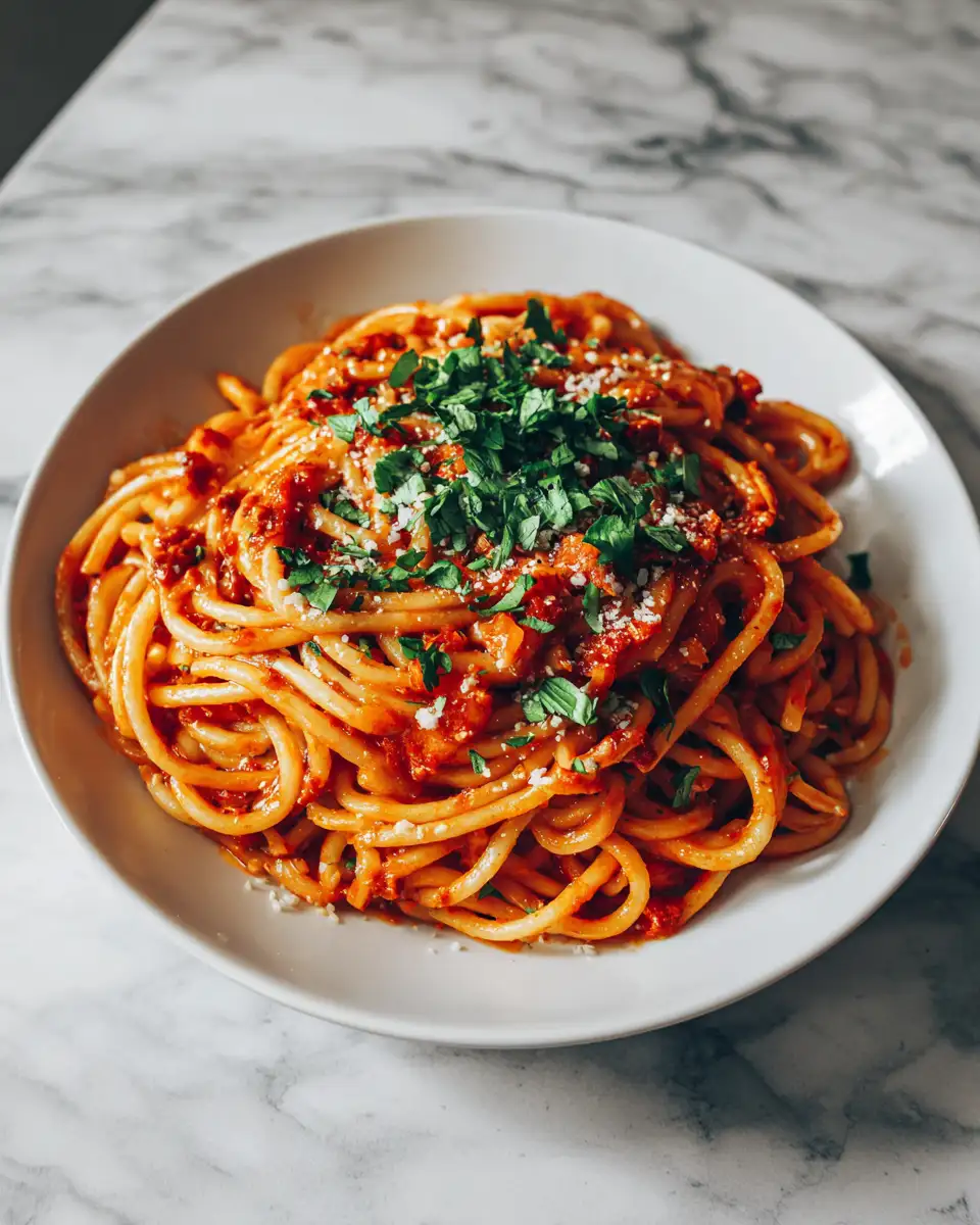 Final dish - Revolutionize Your Dinner with This Unexpectedly Delicious Pasta with Ketchup Recipe