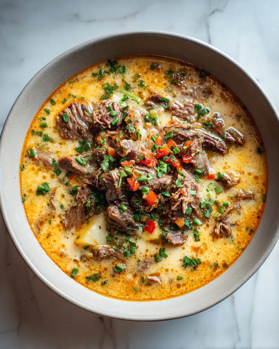 Final dish - Warm Up Your Winter with the Ultimate Philly Cheesesteak Soup Recipe
