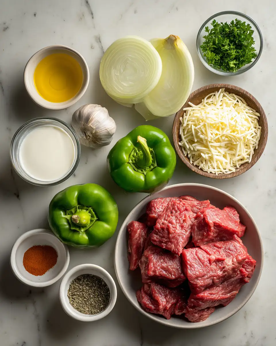 Ingredients for Warm Up Your Winter with the Ultimate Philly Cheesesteak Soup Recipe