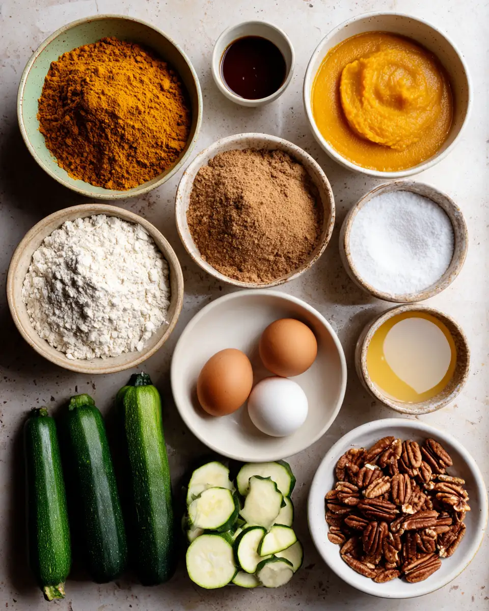 Ingredients for Fall in Love with Flavor: Irresistible Pumpkin Zucchini Bread