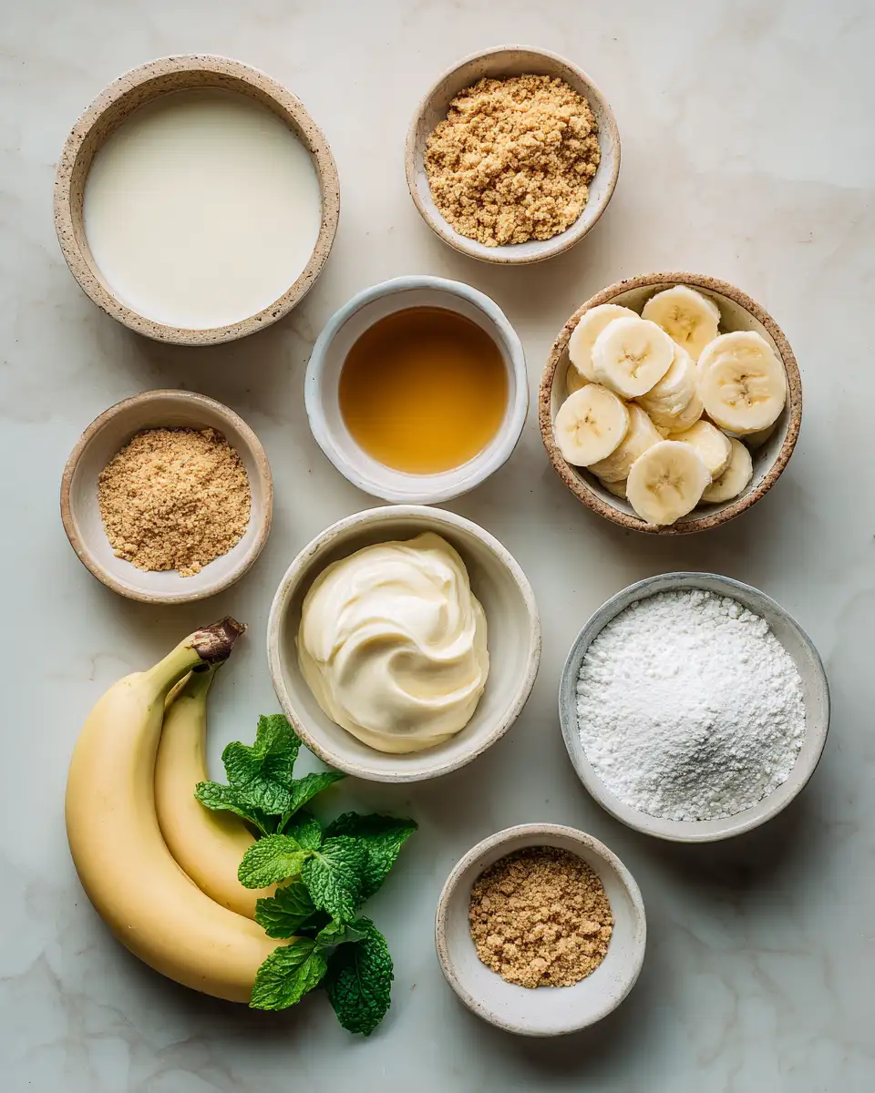 Ingredients for Irresistible Recipe for No Bake Mini Banana Cream Pies